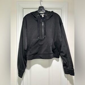 Oversized cropped half zip hoody